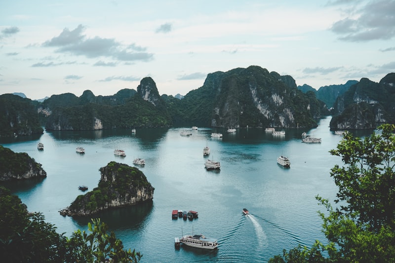 Limestone karsts in Ha Long Bay